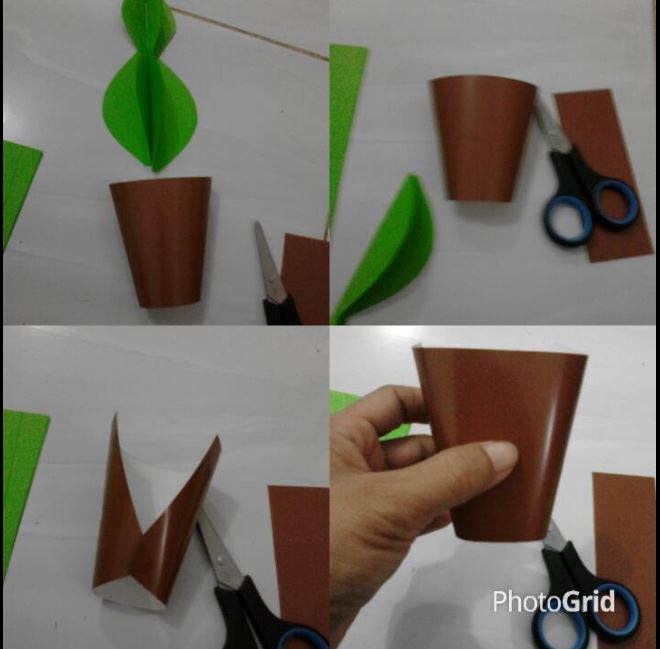 Kaktus Berbahan Origami Dekorasi Kelas Yang Sangat Bagus 