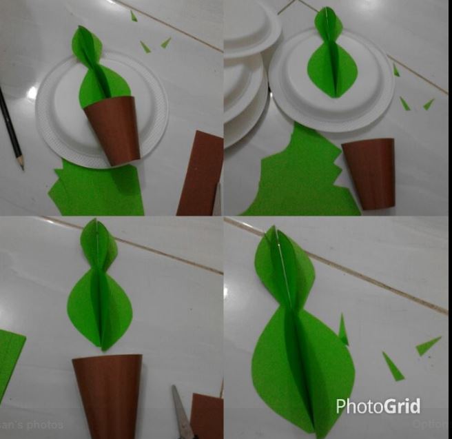 Kaktus Berbahan Origami  Dekorasi Kelas Yang Sangat Bagus 