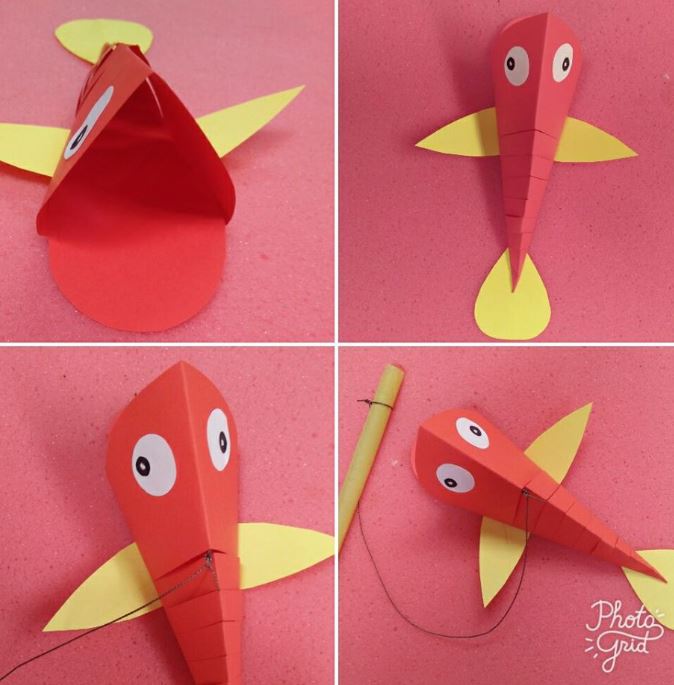 APE Memancing Ikan Berbahan Sedotan dan Kertas  Origami 