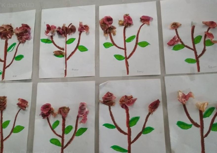 Hiasan Bunga  dari  Kulit  Bawang  Dunia Belajar Anak