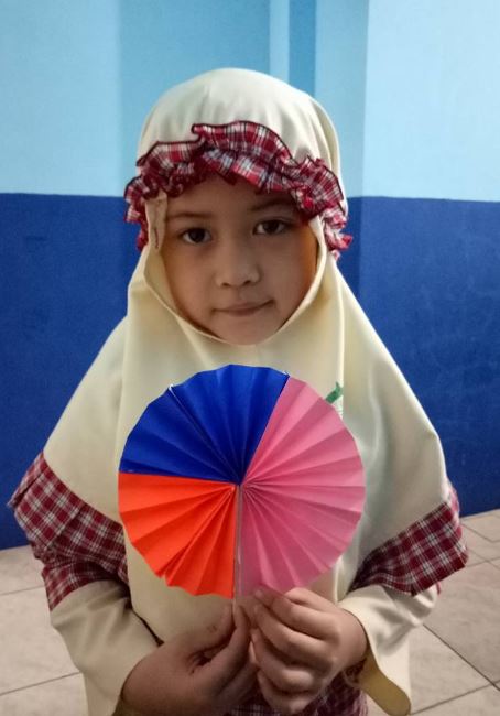 Kipas Pelangi Kertas Origami Dunia Belajar Anak